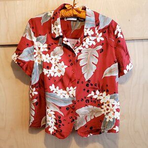 Alfred Dunner Red Hawaiian shirt Size 16